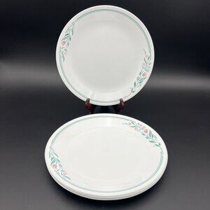 Corning Ware Corelle ROSEMARIE Set of 5 Dinner Plates 10-3/8" Pink Tulips USA
